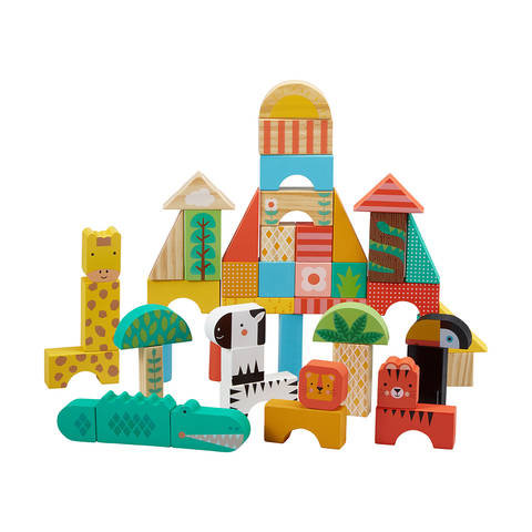 Colourful Wooden Animal Block series  photo