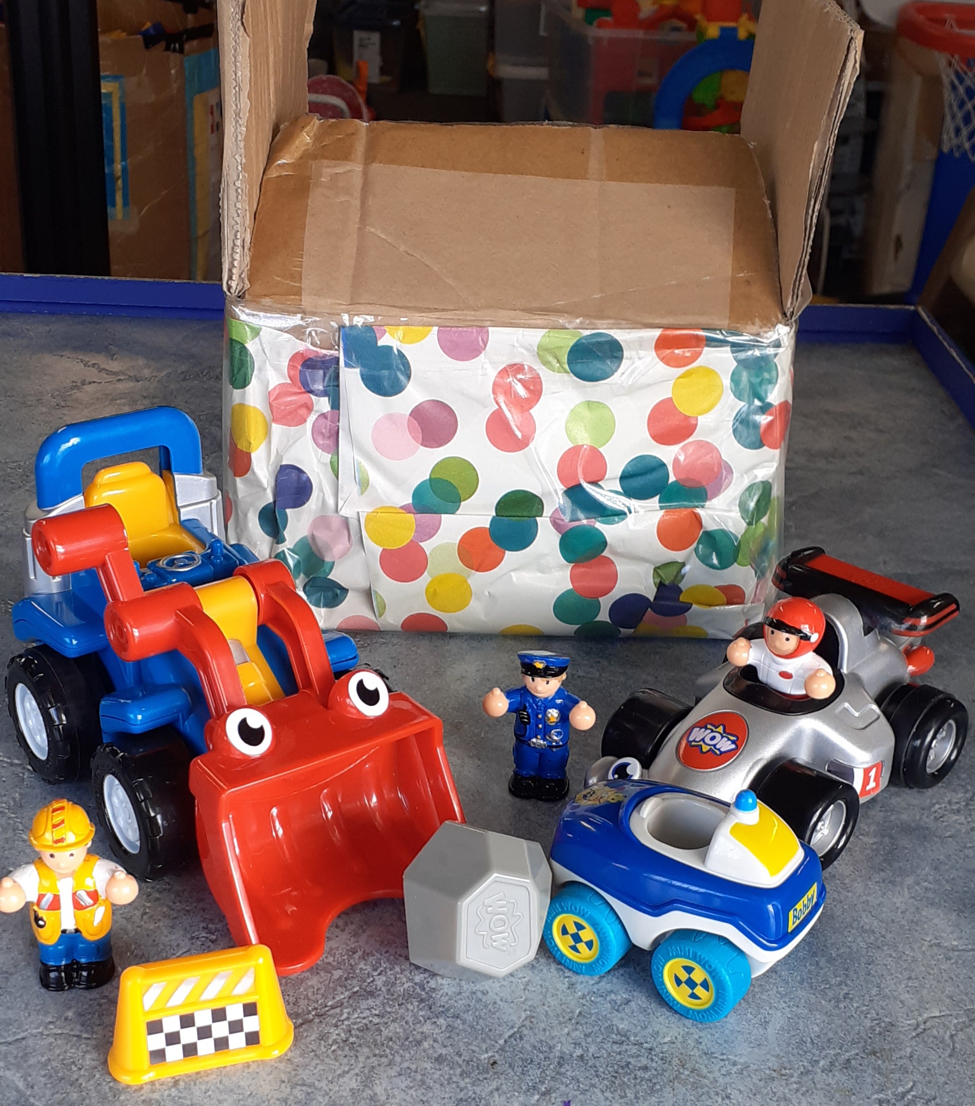 Racing car, Police car and Tractor Set